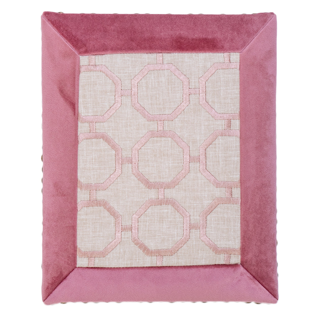 22×27cm ファブリックパネル Framed Pink Geometric Pattern