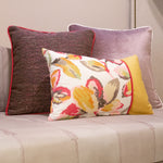 コラージュクッションJanechurchill Flower Embroidery Warm Multi with Vivid Pink&Bright Yellow