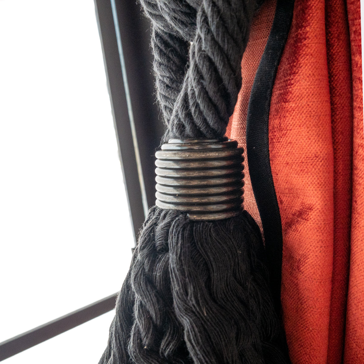 タッセル Cotton Rope With Metal Ornament #Black