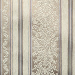 ファブリック　White Damask&Stripe Metallic