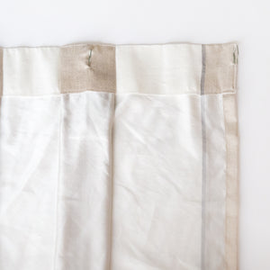 ドレープカーテン Wide Stripes with Box Pleats  #White & Beige